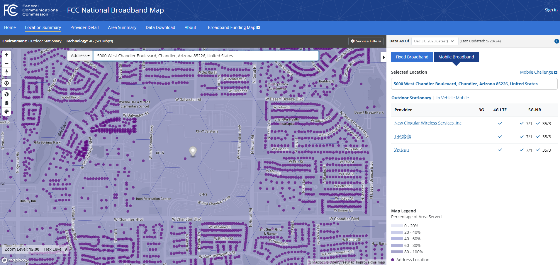 National Broadband Map Example for Mobile Broadband